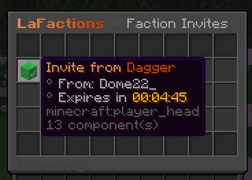 Invites Menu