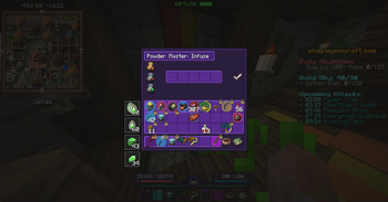 Powder Master Infuse menu
