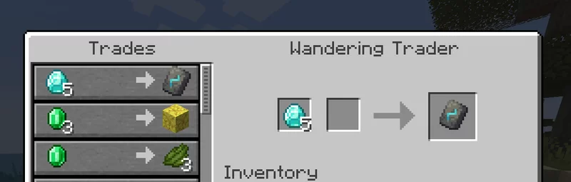 Wandering Trader Inventory Example