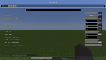 In-game configuration menu