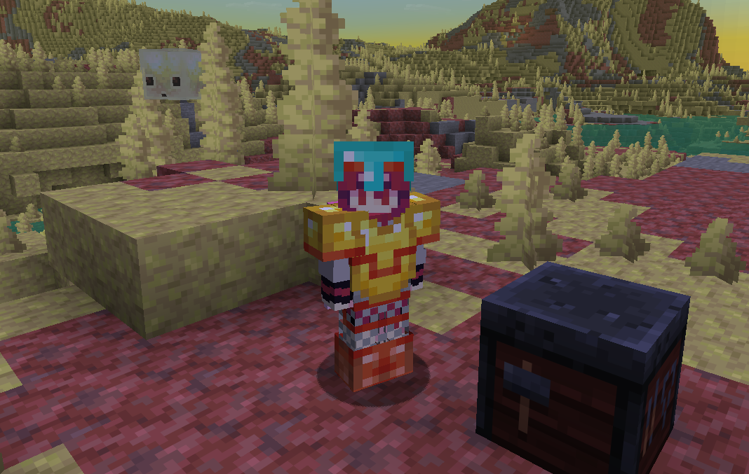 image of player wearing full set of vermillion trimmed armor