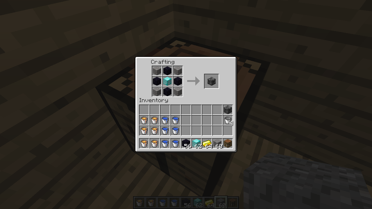 Crafting recipe for bedrock in version 1.X