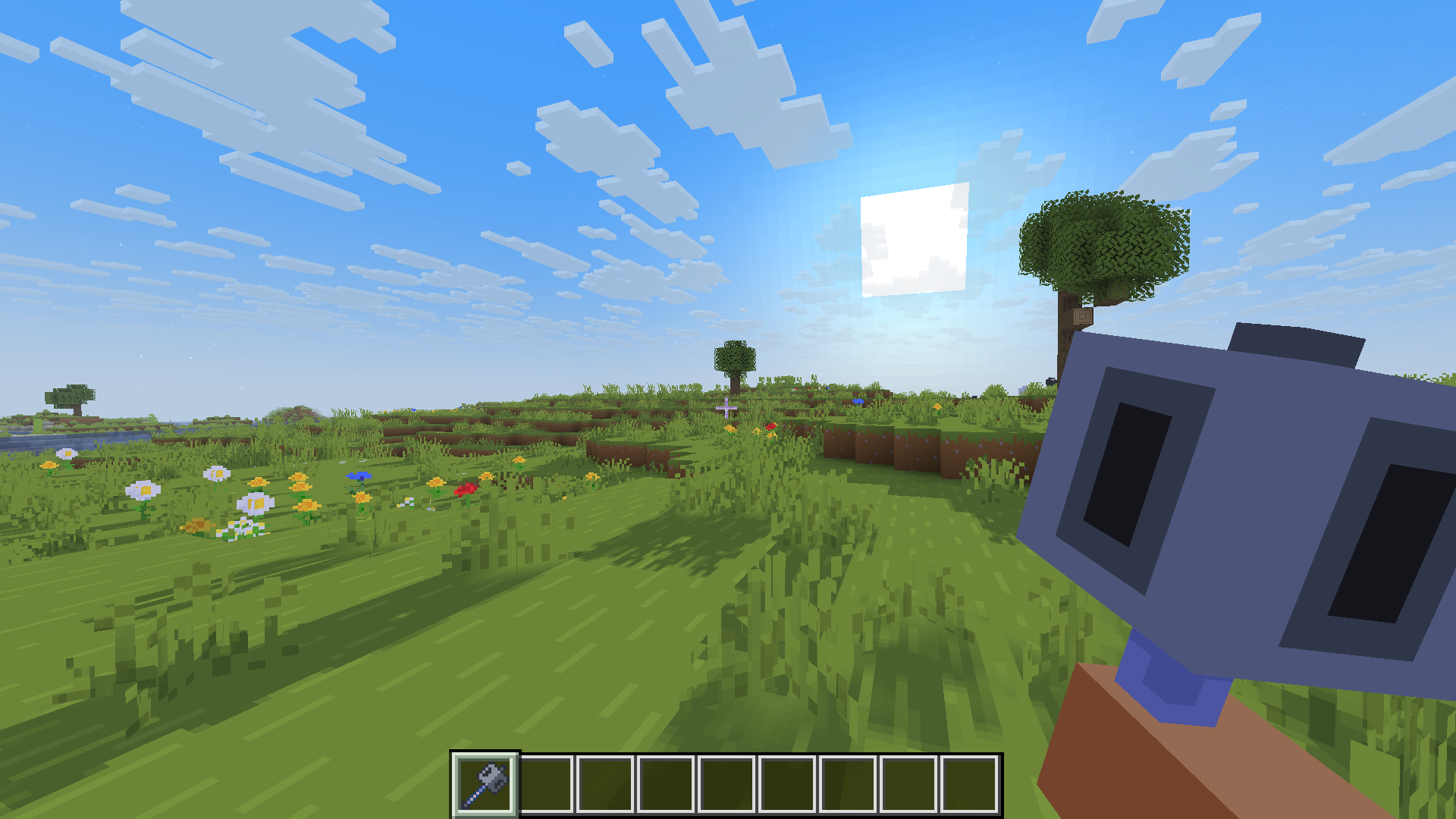player holding 3D mace