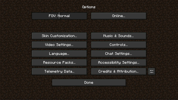 Settings Menu