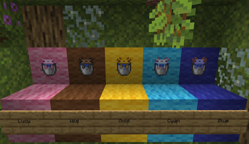 All Five Axolotl Bucket Variants