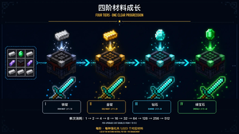 四阶材料成长 / Four-tier Material Progression