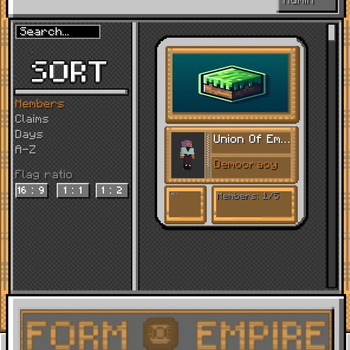 The list screen with an empire "registerred"