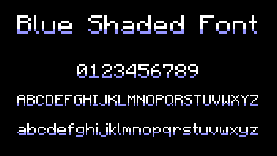Blue Shaded Font