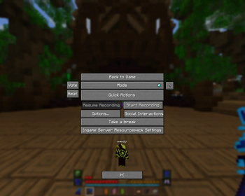 Pause screen