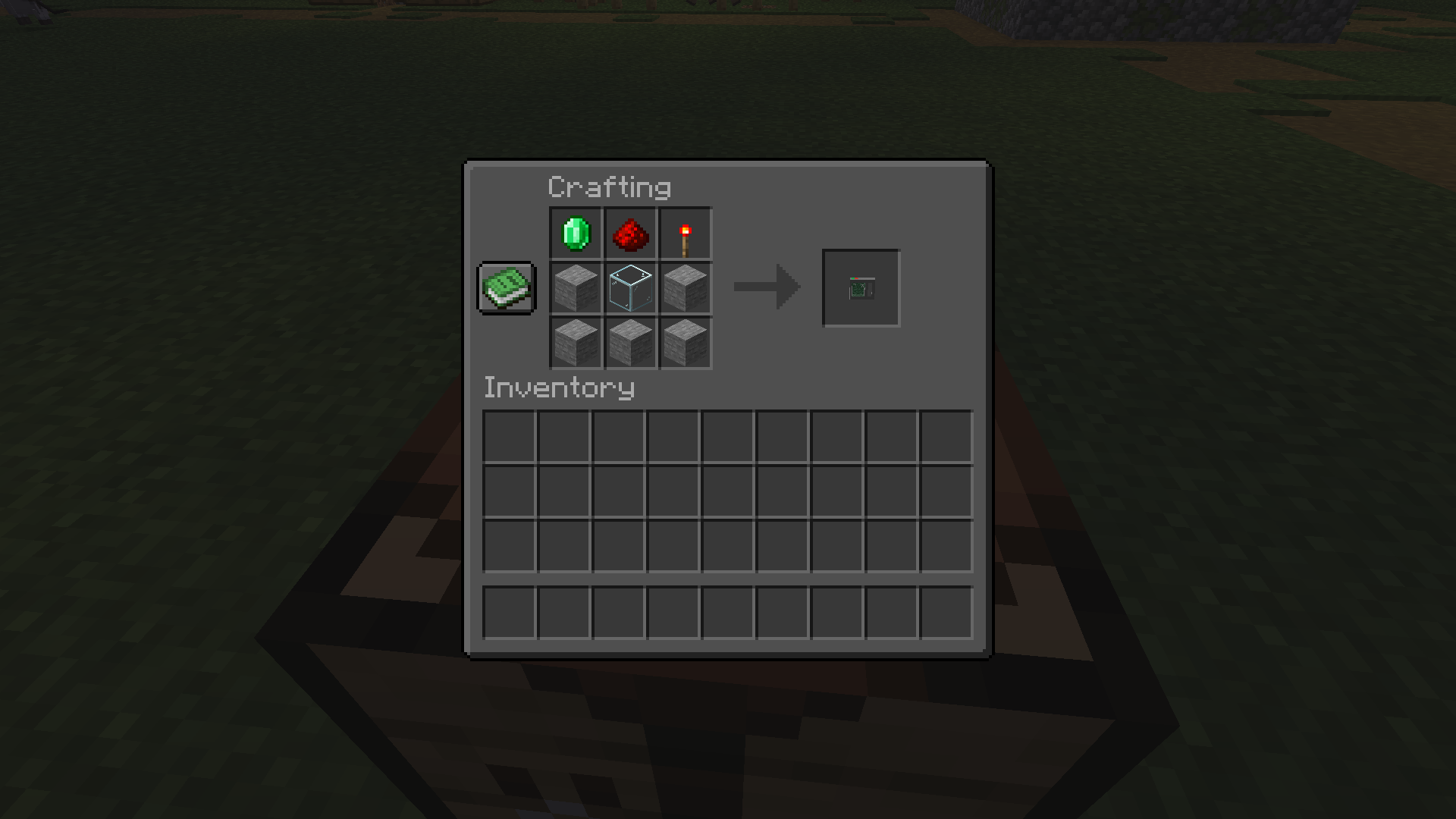 Tablet Recipe five stone, one redstone dust, one redstone torch, one emerald, one glass block