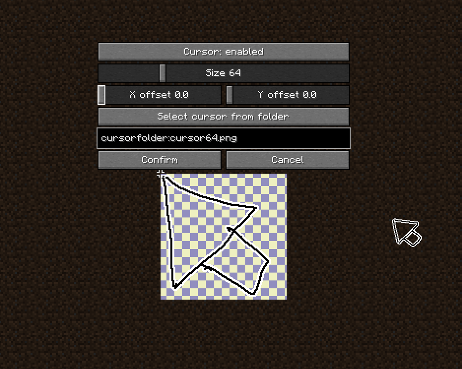 Cursor edit screen