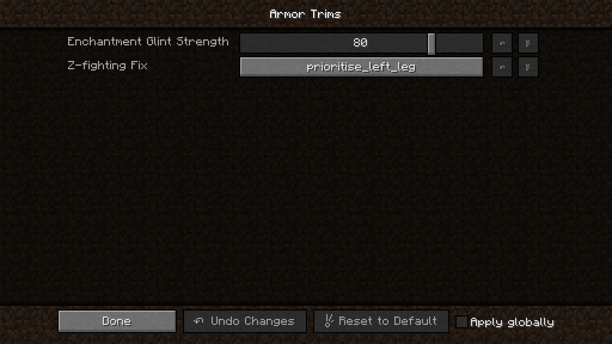Armor Trims Config Menu