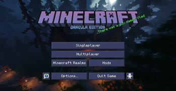 The title screen with the pack installed. (Modified font no longer exists)