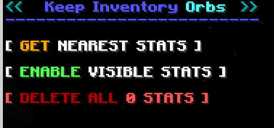 Built-In Chat Menu: "get nearest stats", "enable visible stats","delete all stats"