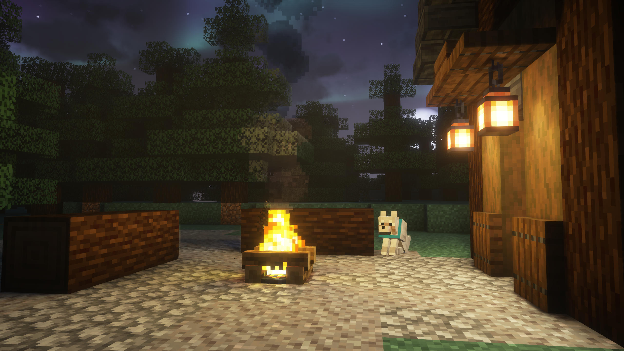 Screenshot of the build used in Cozy Creations' project banner, taken with Rethinking Voxels!
