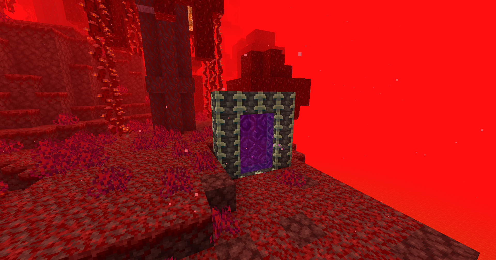 Nether portal made of Reinforced Deepslate on the Nether side