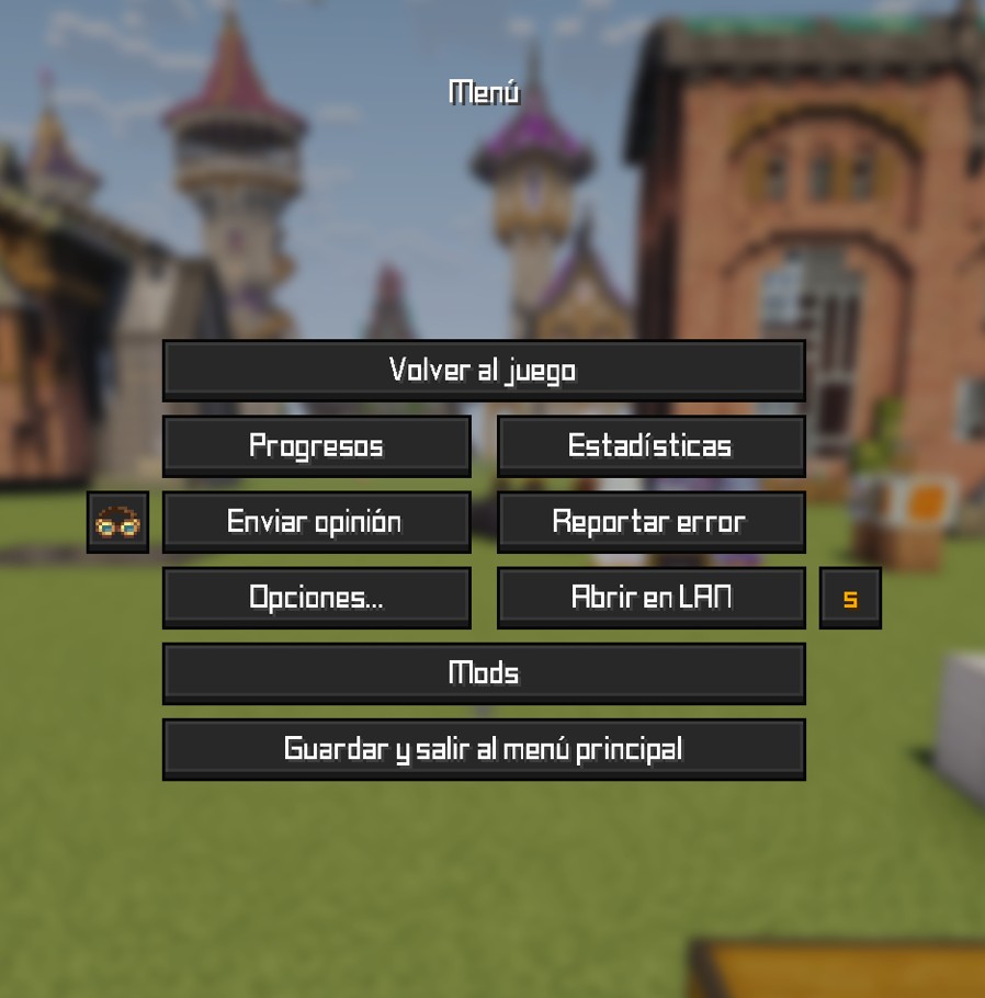 Pause menu