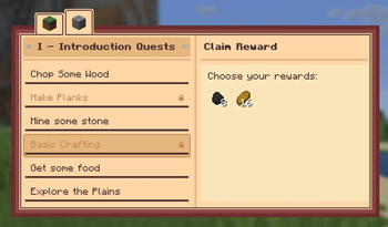 Quest List & Reward Choice View