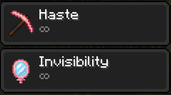 Haste and Invisibility effect icons