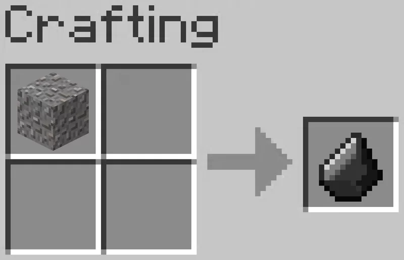 Craft 1 gravel into 1 flint, even in the survival inventory and it's shapeless!