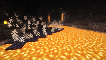 Water flowing into an underground lava river