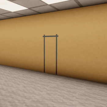 Blue Tape Door with Blank Walls and Office Tiles