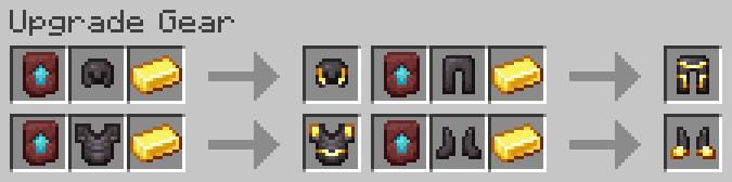 Gilded Netherite Armour Recipes