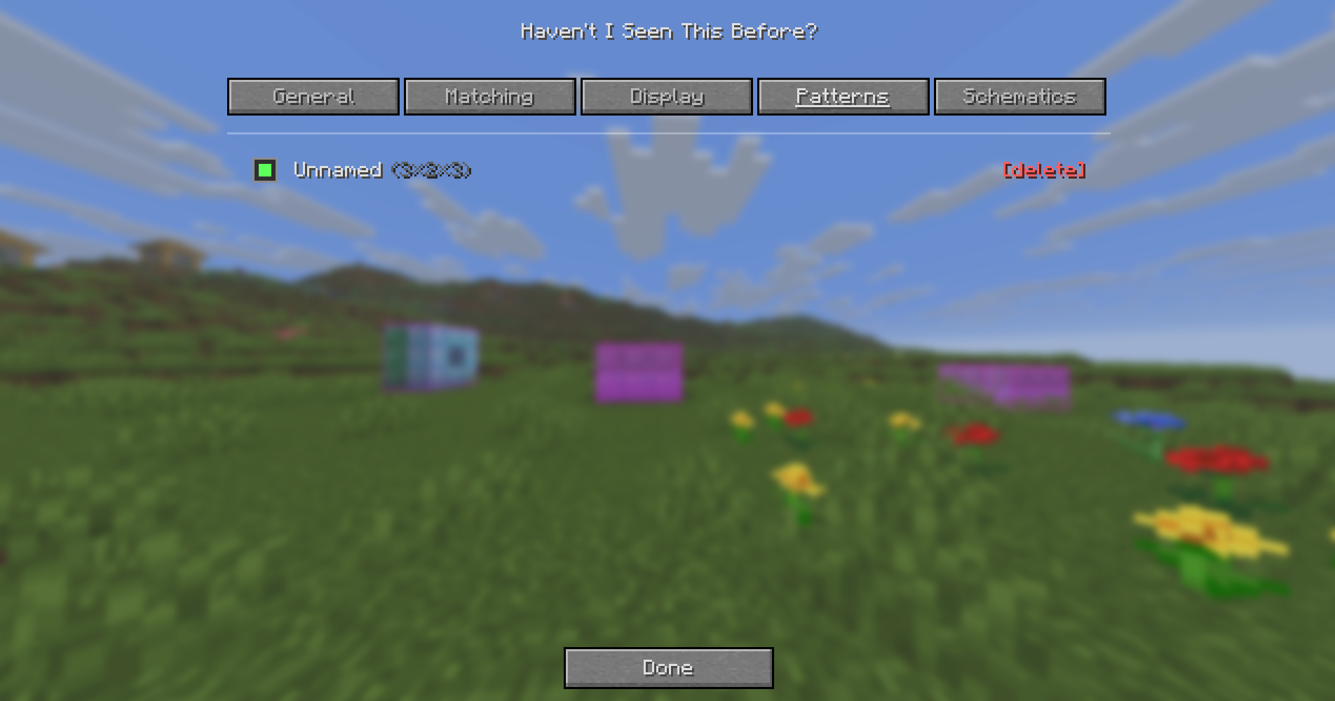 Patterns tab