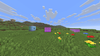 Matched blocks highlighted in-world after a scan