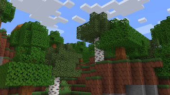 A screenshot of a hilly forest