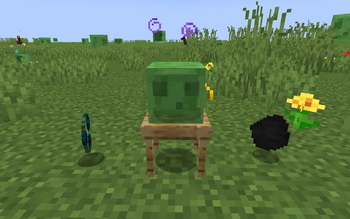 Little slime standing on bundle table