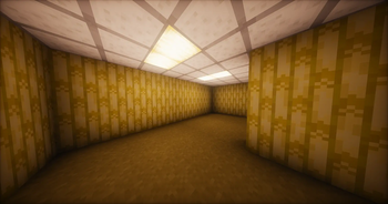Backrooms set + Froglight (w/ Photon shaders)