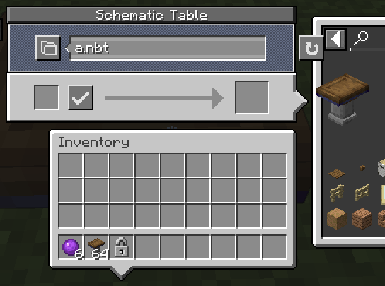 Create Schematic Table opened while the 3rd slot is locked.