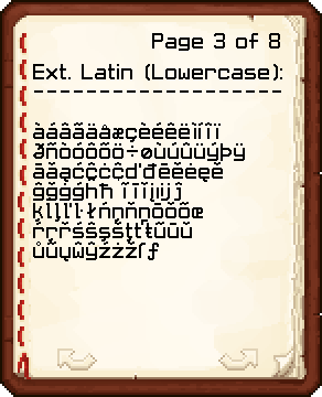 Extended Latin Lowercase Characters