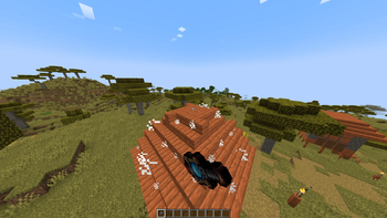 Blocks flying in the air