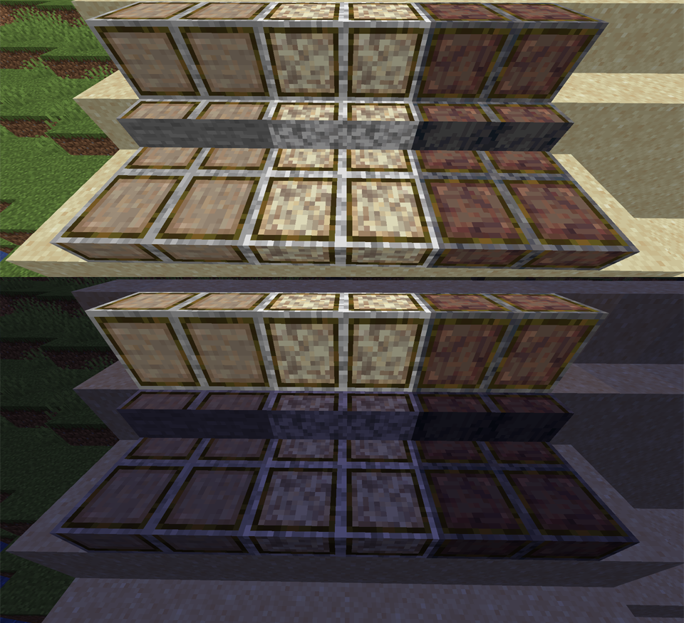 The Jungle Family in daylight and at midnight. Left to Right: Stone, Diorite, Basalt