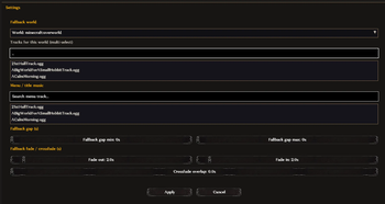 ArdaMusic panel settings