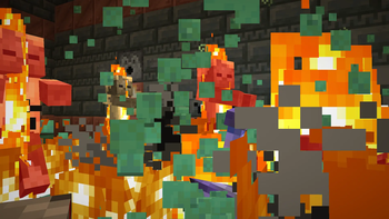 Fire Aspect Maces cause fiery explosions upon smashing.