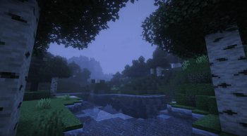 river view in the rain at night + shaders