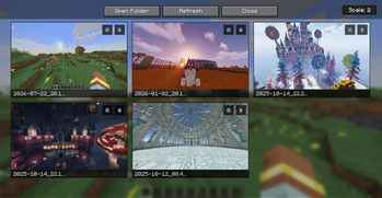 Screenshots menu preview
