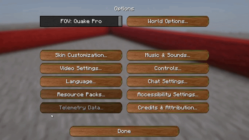 Great minecraft wooden options buttons!