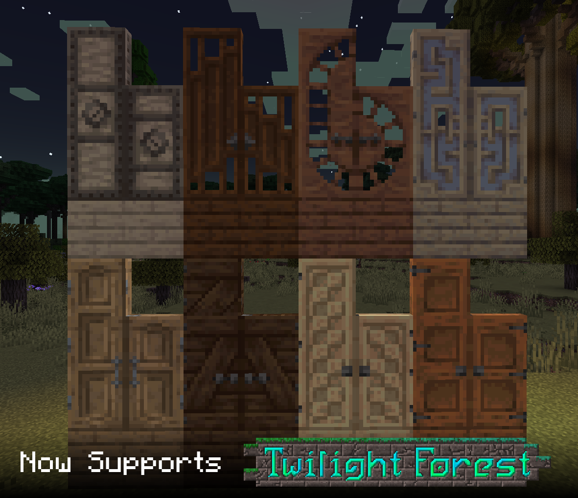 Tall Twilight Forest Doors