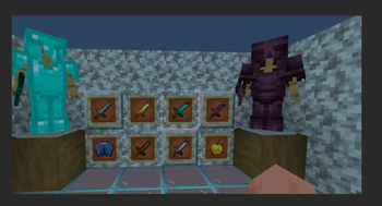 Armor,swords,elytra,golden apple.