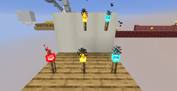 Torches with this resourcepack (redstone torch is vanilla's)