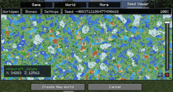 World creation preview screen