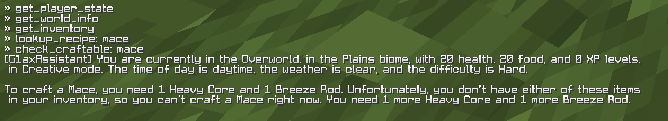 Feature 2: Get Player State + World Info + Inventory + Crafting