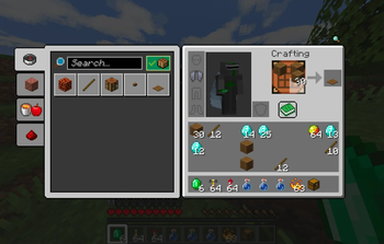 Survival inventory with recipe book