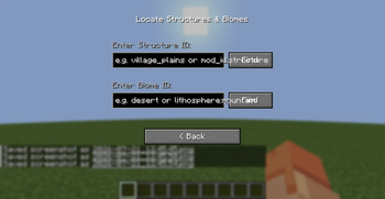 Locate Structure/Biome Menu