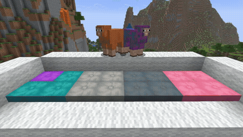 jeb_ cushions next to a jeb_ sheep animated