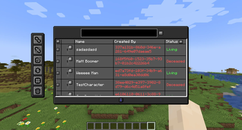 Admin Character Management GUI